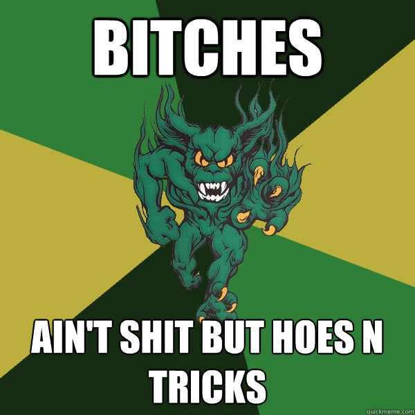 bitches ain't shit but hoes n tricks  Green Terror