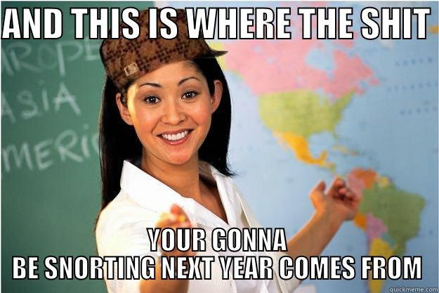 AND THIS IS WHERE THE SHIT  YOUR GONNA BE SNORTING NEXT YEAR COMES FROM Scumbag Teacher