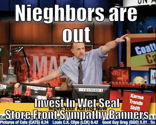NIEGHBORS ARE OUT INVEST IN WET SEAL STORE FRONT SYMPATHY BANNERS Mad Karma with Jim Cramer