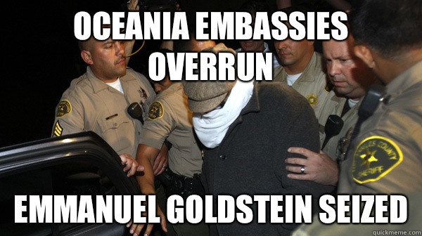 Oceania Embassies Overrun Emmanuel Goldstein Seized  Defend the Constitution