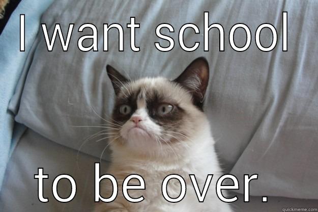 I WANT SCHOOL TO BE OVER. Grumpy Cat