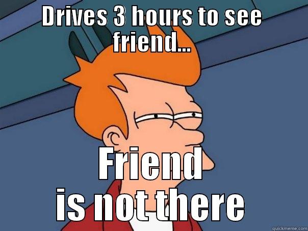 DRIVES 3 HOURS TO SEE FRIEND... FRIEND IS NOT THERE Futurama Fry