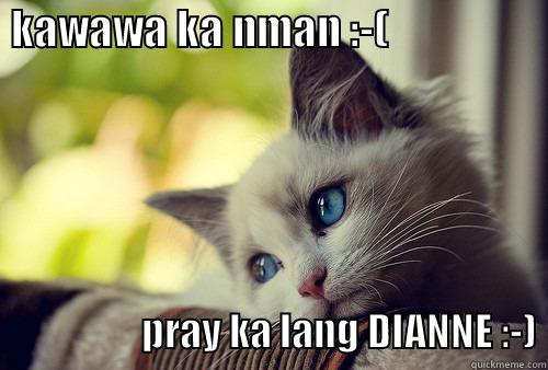  KAWAWA KA NMAN :-(                                        PRAY KA LANG DIANNE :-) First World Problems Cat