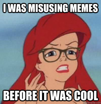 I was misusing memes before it was cool  Hipster Ariel