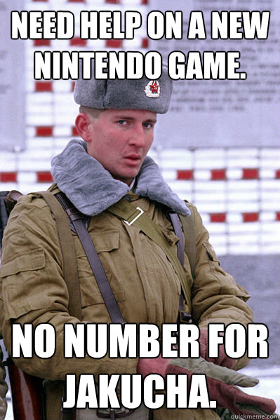 Need help on a new Nintendo game. No number for Jakucha.  Jakucha