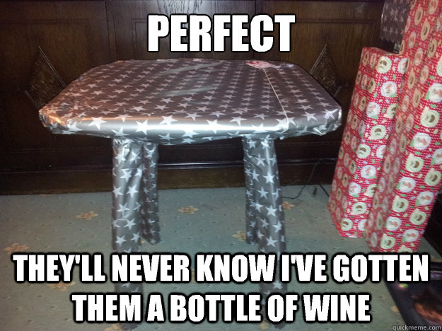 Perfect They'll never know I've gotten them a bottle of wine  Supergift