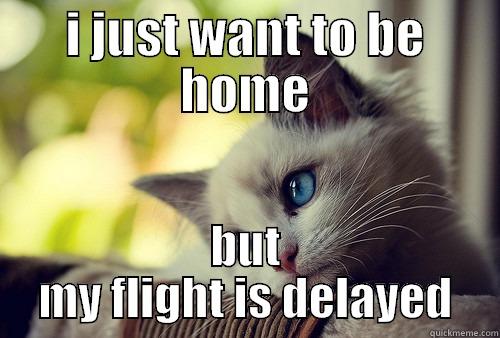 flight delayed - I JUST WANT TO BE HOME BUT MY FLIGHT IS DELAYED First World Problems Cat
