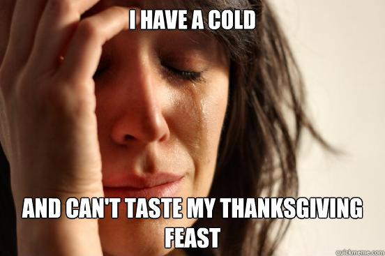 I have a cold and can't taste my thanksgiving feast  First World Problems