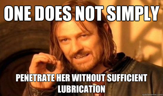 One Does Not Simply penetrate her without sufficient lubrication  Boromir