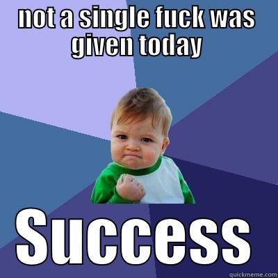 NOT A SINGLE FUCK WAS GIVEN TODAY SUCCESS Success Kid