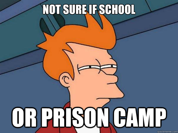 Not sure if school Or prison camp - Not sure if school Or prison camp  Futurama Fry
