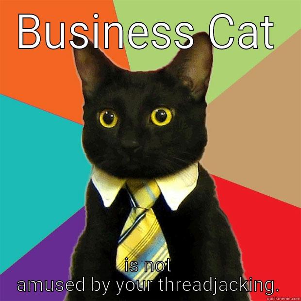 BUSINESS CAT IS NOT AMUSED BY YOUR THREADJACKING. Business Cat