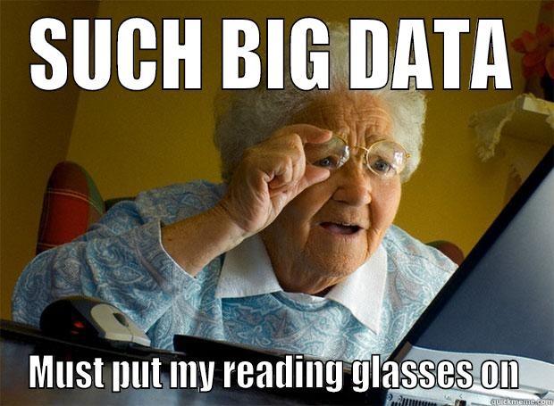 SUCH BIG DATA MUST PUT MY READING GLASSES ON Grandma finds the Internet