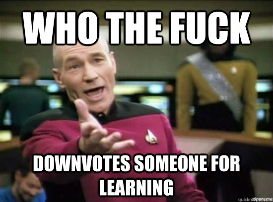 Who the fuck downvotes someone for learning - Who the fuck downvotes someone for learning  Misc