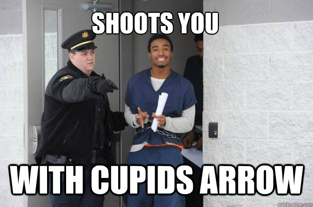 Shoots you With cupids arrow  Ridiculously Photogenic Prisoner
