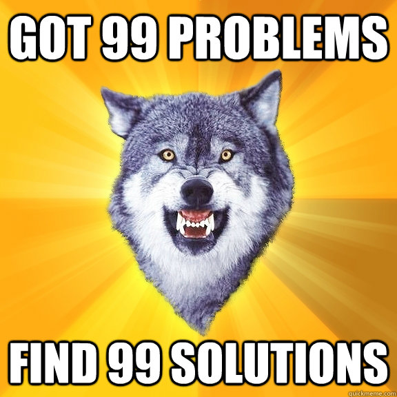 Got 99 Problems find 99 solutions  Courage Wolf