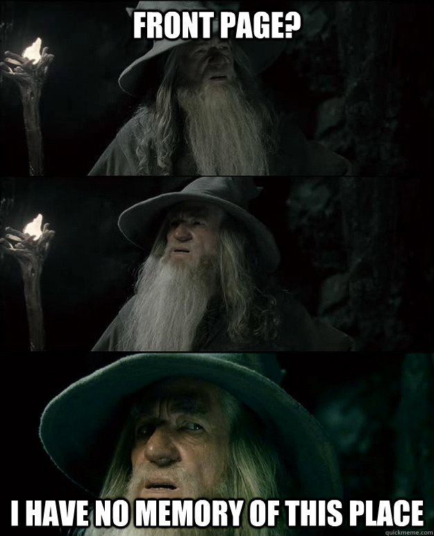 Front page? I have no memory of this place  Gandalf und das Spanischstudium