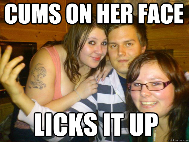 CUMS ON HER FACE LICKS IT UP - CUMS ON HER FACE LICKS IT UP  Coolguy arne