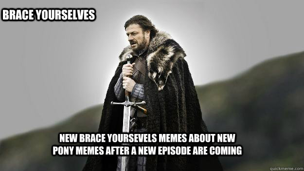 New brace yoursevels memes about new pony memes after a new episode are coming Brace yourselves  Ned stark winter is coming