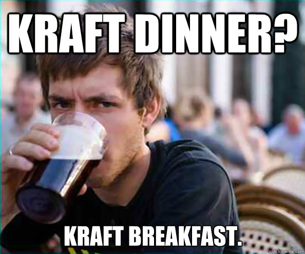 Kraft Dinner? Kraft Breakfast.  Lazy College Senior