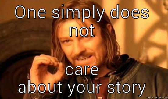 ONE SIMPLY DOES NOT CARE ABOUT YOUR STORY Boromir