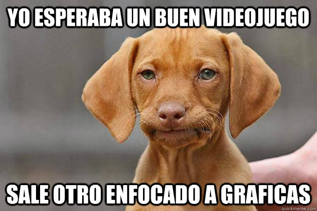 yo esperaba un buen videojuego Sale otro enfocado a graficas  Disappointed Dog