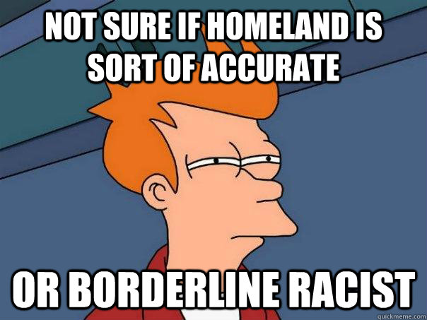 Not sure if Homeland is sort of accurate  or borderline racist  Futurama Fry