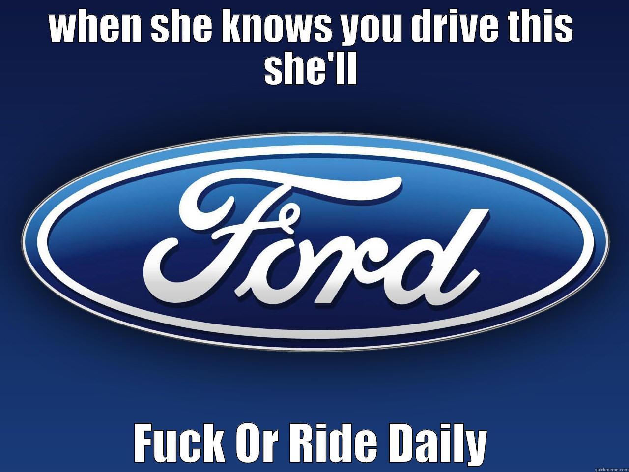 WHEN SHE KNOWS YOU DRIVE THIS SHE'LL FUCK OR RIDE DAILY Misc