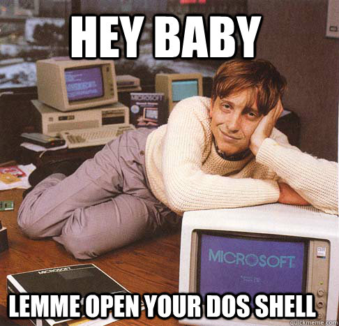 Hey baby lemme open your dos shell  Dreamy Bill Gates