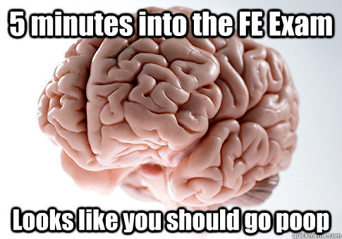 5 minutes into the FE Exam Looks like you should go poop - 5 minutes into the FE Exam Looks like you should go poop  Scumbag Brain