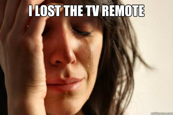 I lost the tv remote   First World Problems