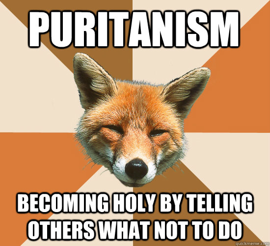 Puritanism Becoming holy by telling others what not to do - Puritanism Becoming holy by telling others what not to do  Condescending Fox