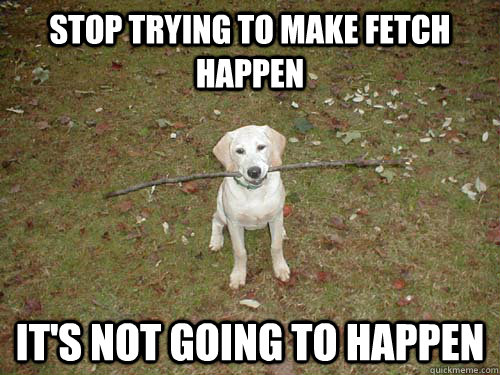 Stop trying to make fetch happen It's not going to happen - Stop trying to make fetch happen It's not going to happen  Its not going to happen