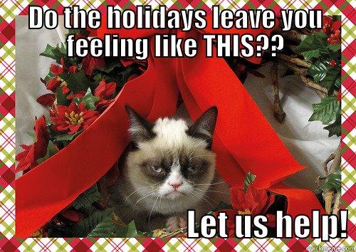 DO THE HOLIDAYS LEAVE YOU FEELING LIKE THIS??                                LET US HELP! merry christmas
