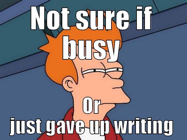 NOT SURE IF BUSY OR JUST GAVE UP WRITING Futurama Fry