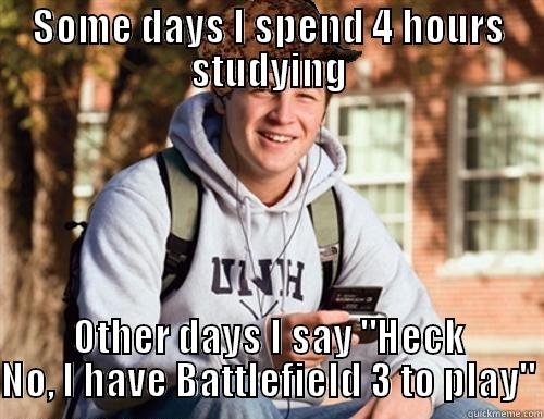 SOME DAYS I SPEND 4 HOURS STUDYING OTHER DAYS I SAY 