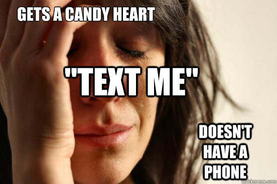 Gets a candy heart  