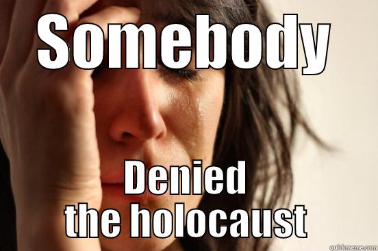 SOMEBODY DENIED THE HOLOCAUST First World Problems