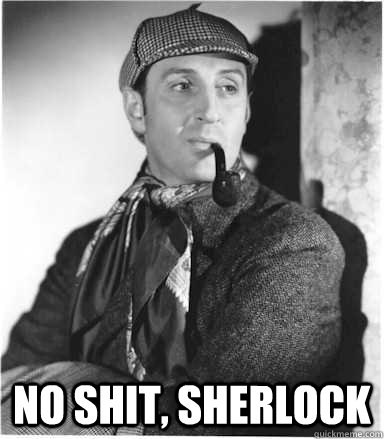  no shit, sherlock -  no shit, sherlock  No Shit Sherlock