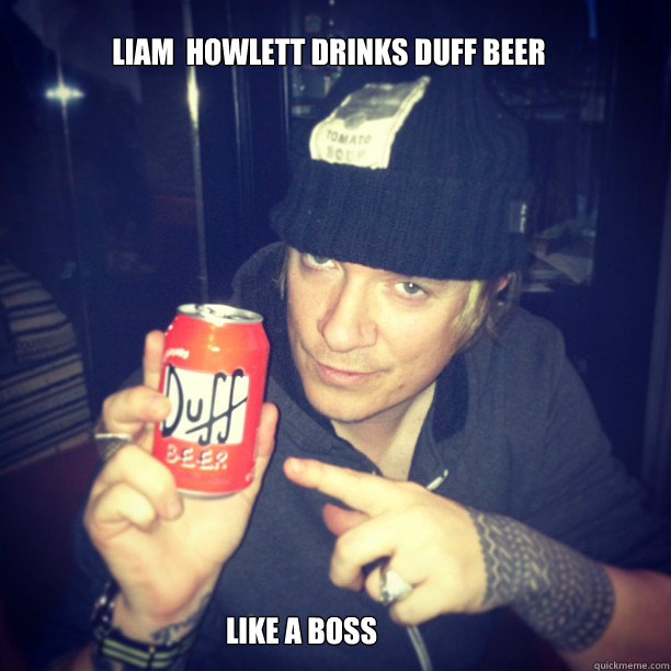 Liam  HOwlett drinks duff beer Like a boss - Liam  HOwlett drinks duff beer Like a boss  Liam Howlett duff beer