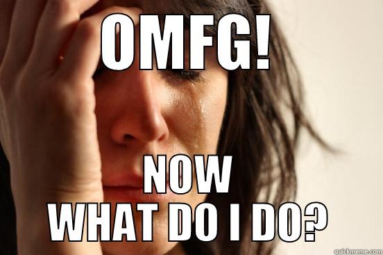 OMFG! NOW WHAT DO I DO? First World Problems