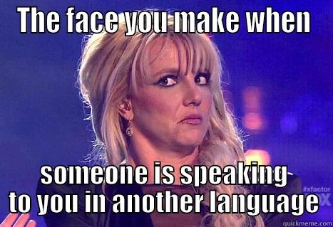 THE FACE YOU MAKE WHEN SOMEONE IS SPEAKING TO YOU IN ANOTHER LANGUAGE Misc