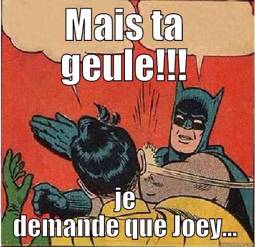 MAIS TA GEULE!!! JE DEMANDE QUE JOEY... Batman Slapping Robin