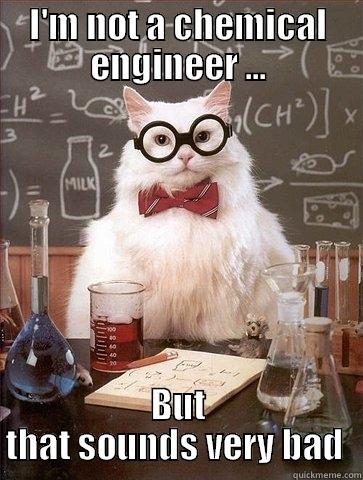 I'M NOT A CHEMICAL ENGINEER ... BUT THAT SOUNDS VERY BAD  Chemistry Cat