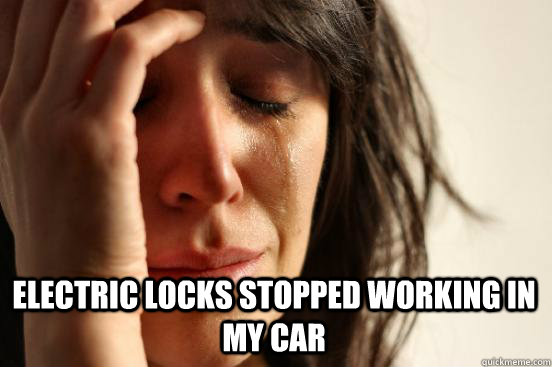 Electric Locks stopped working in my car   First World Problems