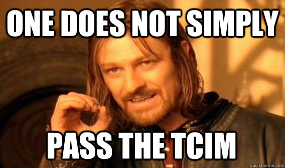 ONE DOES NOT SIMPLY PASS THE TCIM  One Does Not Simply