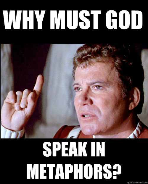 Why must god Speak in metaphors? - Why must god Speak in metaphors?  Socratic Kirk