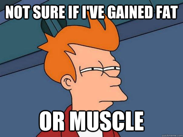 Not sure if I've gained fat Or muscle  Futurama Fry