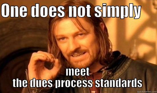 Due Process    - ONE DOES NOT SIMPLY      MEET THE DUES PROCESS STANDARDS Boromir