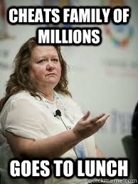 CHEATS FAMILY OF MILLIONS GOES TO LUNCH - CHEATS FAMILY OF MILLIONS GOES TO LUNCH  Scumbag Gina Rinehart